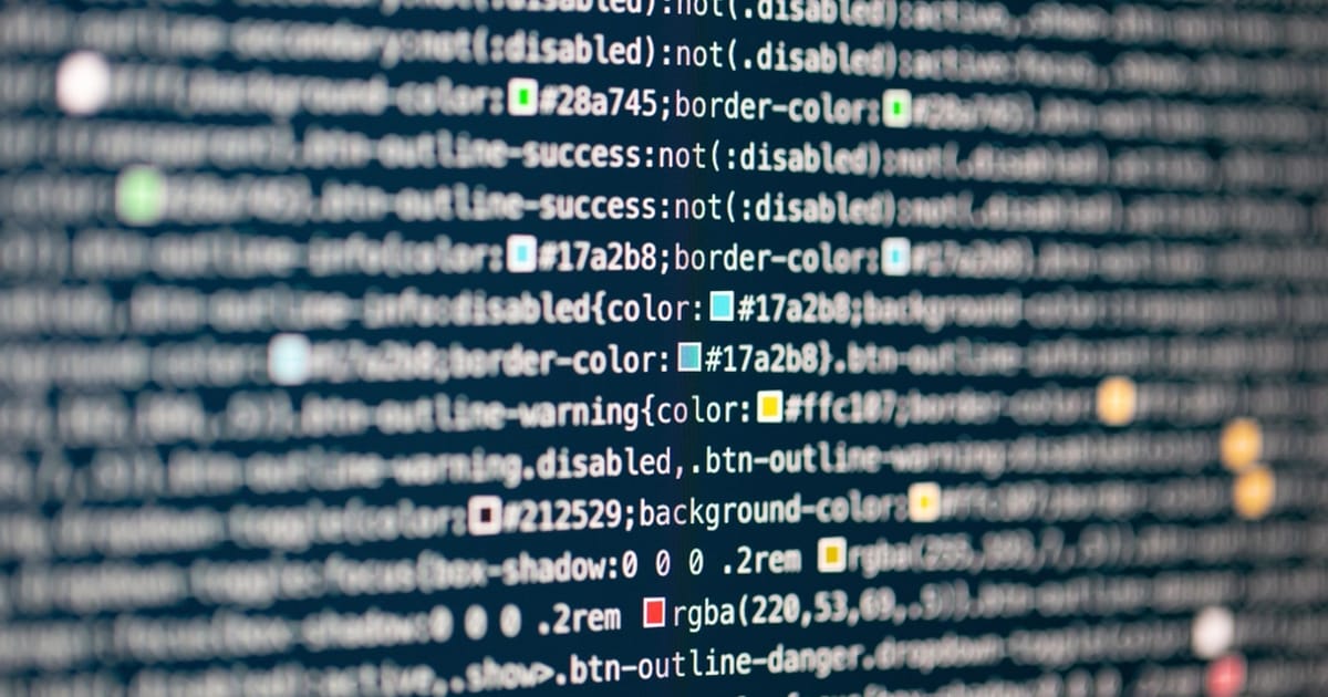Computer code screen — illustrating an article on AI Security Year in Review 2025